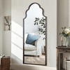 PexFix 59"x24" Ironwork Carved Right-angle Arched Black Full-length Mirror - 2 of 4