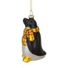 Northlight Glass Penguin Christmas Ornament - 3.75" - Black, White and Yellow - 3 of 4