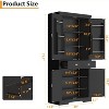 72in Tall Kitchen Pantry Cabinet, Farmhouse Large Cupboard Storage Cabinet with Adjustable Shelves 6 Door Racks for Living Dining Room Laundry - 3 of 4
