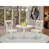 3-Piece Linen White Finish Solid Wood Top - Dining Room Set  - Seats 4 - 2 of 4