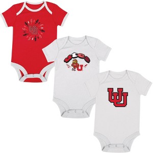 NCAA Utah Utes Infant Boys' 3pk Bodysuit - 1 of 4