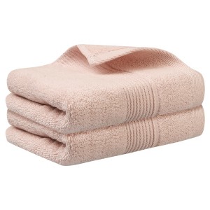Unique Bargains Bathroom Kitchen Hotel Highly Absorbent Striped Pattern Cotton Hand Towels 14" x 30" - 1 of 4