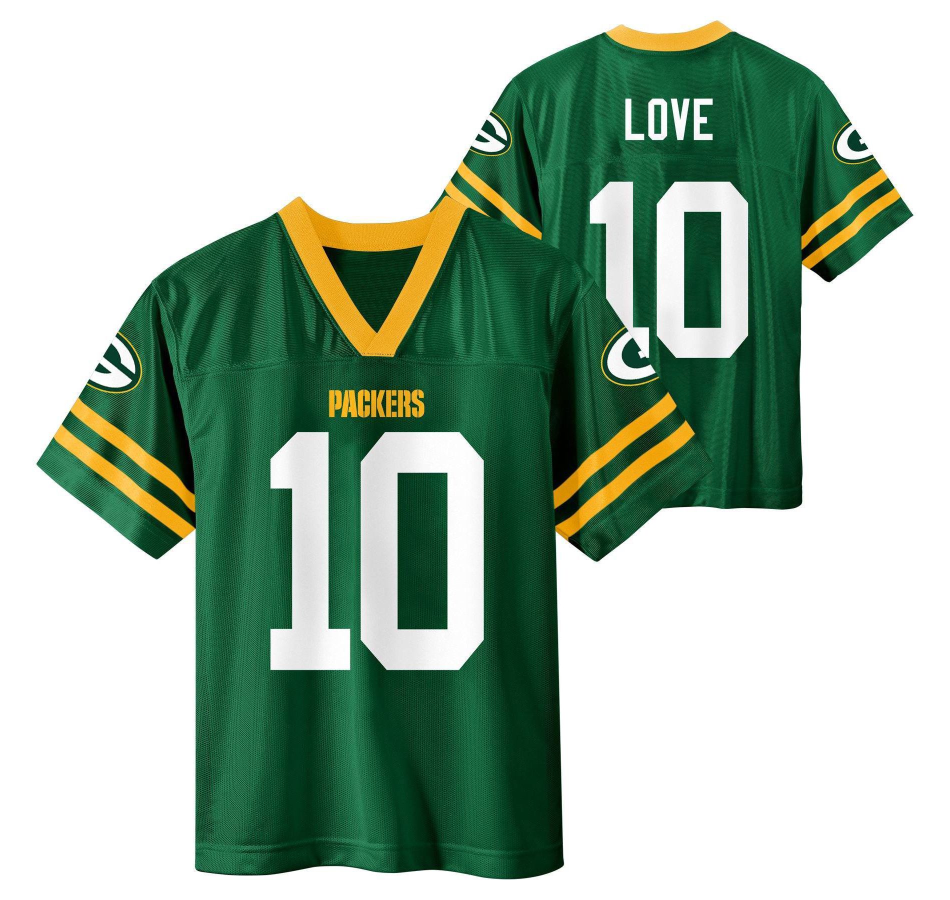 NFL Green Bay Packers Jordan Love Boys' Short Sleeve Jersey - XS