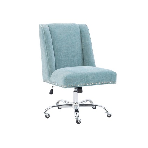 Dr Office Chair Aqua Linon Target, Target Upholstered Rolling Desk Chair