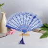Unique Bargains Lace Trim Orchid with Tassel Folding Fan 1 Pc - 4 of 4