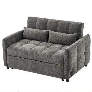 NicBex 52.8 Inch Tufted Loveseat Sofa Pull-out Sofa Bed with Adjustable Backrest,3 USB Ports and 2 Pillows for Living Room,Apartment - 1 of 4