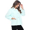 Casual Nights Women's Button Front Jacquard Terry Fleece Sleep Bed Jacket Top with Pockets - 2 of 4