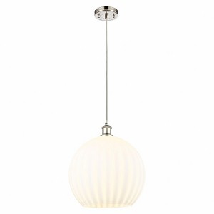 White Venetian - 1 Light Cord Hung Pendant In Modern Style-16.63 Inches Tall and 13.75 Inches Wide - 1 of 1