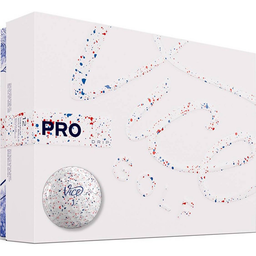 Photos - Golf Vice Pro Drip  Balls 12pk - Red/Blue/White