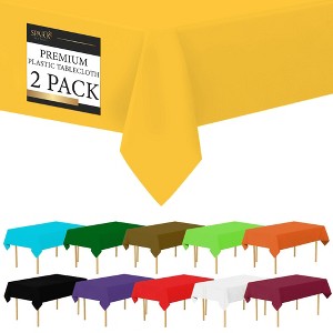 Plastic Tablecloth Disposable, Tablecloths for Rectangle Tables 54 inch. x 108 inch. Fits Tables Up to 8 Feet, Table Cloth for Party - SparkSettings - 1 of 4