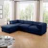 Elegant White Chenille  Sofa with Storage Seat and Ottoman, L-Shaped 3-Seater Cylindrical Backrest and Armrests - 2 of 4