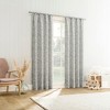 No. 918 1pc 50"x63" Koda Leaf Woven Jacquard Semi-Sheer Rod Pocket Curtain Panel Light Gray - 4 of 4