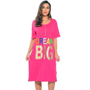 Just Love Short Sleeve Nightgown Oversized Screen Print Sleep Dress for Women - 1 of 1