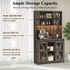 Belord 71" Farmhouse Kitchen Pantry Cabinet with Doors, Microwave Stand, Hutch and Built-in Charging Station for Dining Room Storage - 3 of 4