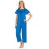 Collections Etc Smocked Tricot Top 2-Piece Capri Pants Pajama Set - 3 of 4