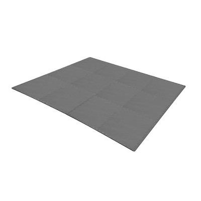 Gray 48 Square Foot EVA Foam Interlocking Exercise Mat Tiles