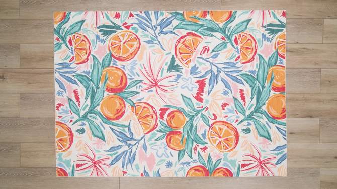 Pomelo Washable Outdoor Rug Ivory/Orange - Linon, 2 of 11, play video
