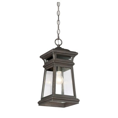 Taylor English Bronze and Gold Outdoor Hanging Lantern with Clear Glass
