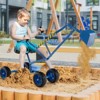 Costway Kids Ride on Sand Digger with Wheels Metal Sandbox Toy Digger with 360°Rotatable Seat for Boys Girls 3+ Years Old Blue - 2 of 4