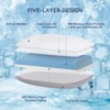 Dyonery Memory Foam Thin Pillows for Sleeping,3.25'' Orthopedic Cervical Neck Pillow with Two-Sided Reversible Cover - 3 of 4