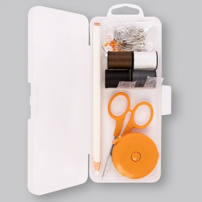 Fiskars Sewing Survival Kit: Travel Size with Tape Measure, Needles, Thread & Scissors, 62 Pieces