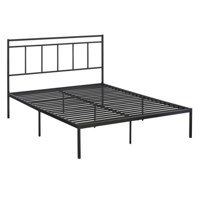 Queen Cannery Bridge Platform Bed Black - Sauder: Durable Metal Frame, No Box Spring Needed