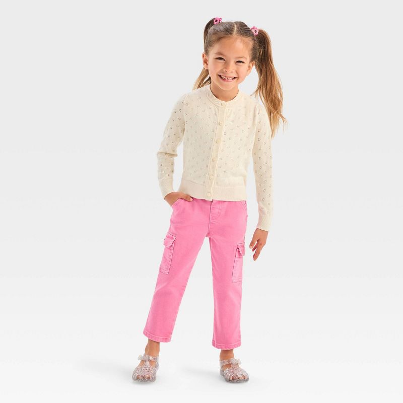 Toddler Girls' Solid Cardigan - Cat & Jack™ Off-White, 4 of 6