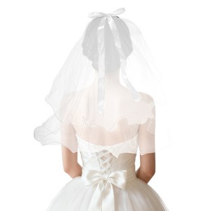 Unique Bargains Hair Clip Wedding Veil White 1 Pc - 1 of 4