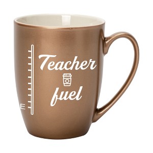 Elanze Designs Teacher Fuel Bronze 10 ounce New Bone China Coffee Cup Mug - 1 of 4