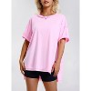 EXLURA Womens Summer Oversized T Shirts Casual Short Sleeve Loose Maternity Tops Crewneck Tunic Plus Gym Workout Top - 3 of 4