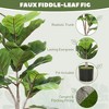 Gulches Three Point Five Eight Feet Artificial Fiddle Leaf Fig Tree Potted Flocked Soil Lifelike Home Office Decor No Assembly Zero Maintenance - 3 of 4