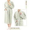 American Soft Linen Triga - Bamboo Robes for Women and Men, Unisex Plush Spa Lounging Bathrobe, 1 Piece Cozy Robe for Couples After Shower - 2 of 4