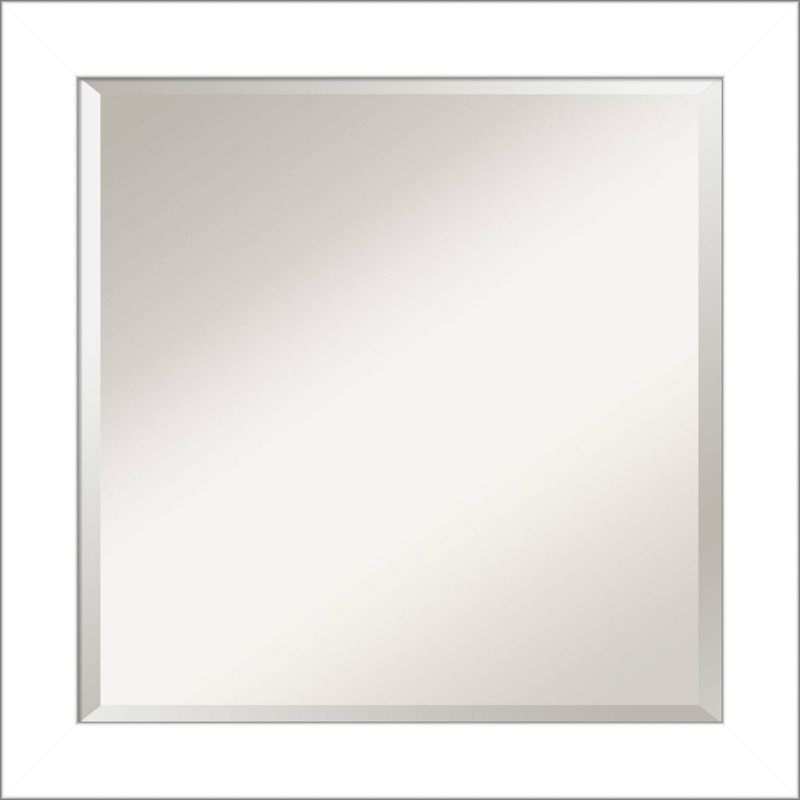 Wedge Framed Bathroom Vanity Wall Mirror White - Amanti Art, 1 of 10