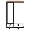vidaXL Side Table with Wheels Black 15.7 in.x11.8 in.x25 in. Engineered Wood - 3 of 4