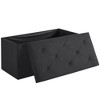 VECELO 46"/30"/15"/11.8" Folding Storage Ottoman Bench, Storage Chest, Linen Fabric Foot Rest Stool, Storage Footstools, Folding Storage Ottoman - 2 of 4