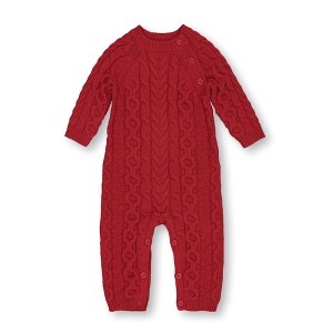 Hope & Henry Baby Cable Knit Sweater Romper - 1 of 4