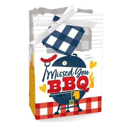 Big Dot of Happiness Missed You BBQ - Backyard Summer Picnic Party Favor Boxes - Set of 12