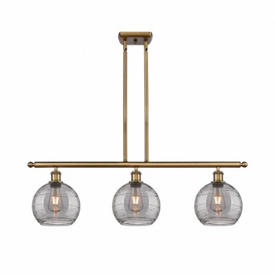 Athens Deco Swirl - 3 Light Island In Industrial Style-11 Inches Tall and 36 Inches Wide