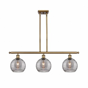 Athens Deco Swirl - 3 Light Island In Industrial Style-11 Inches Tall and 36 Inches Wide - 1 of 1
