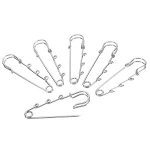 Unique Bargains Metal Decorative DIY Women's Clothing Dress 3 Holes Sewing Brooch Pins 20 Pcs - 1 of 4