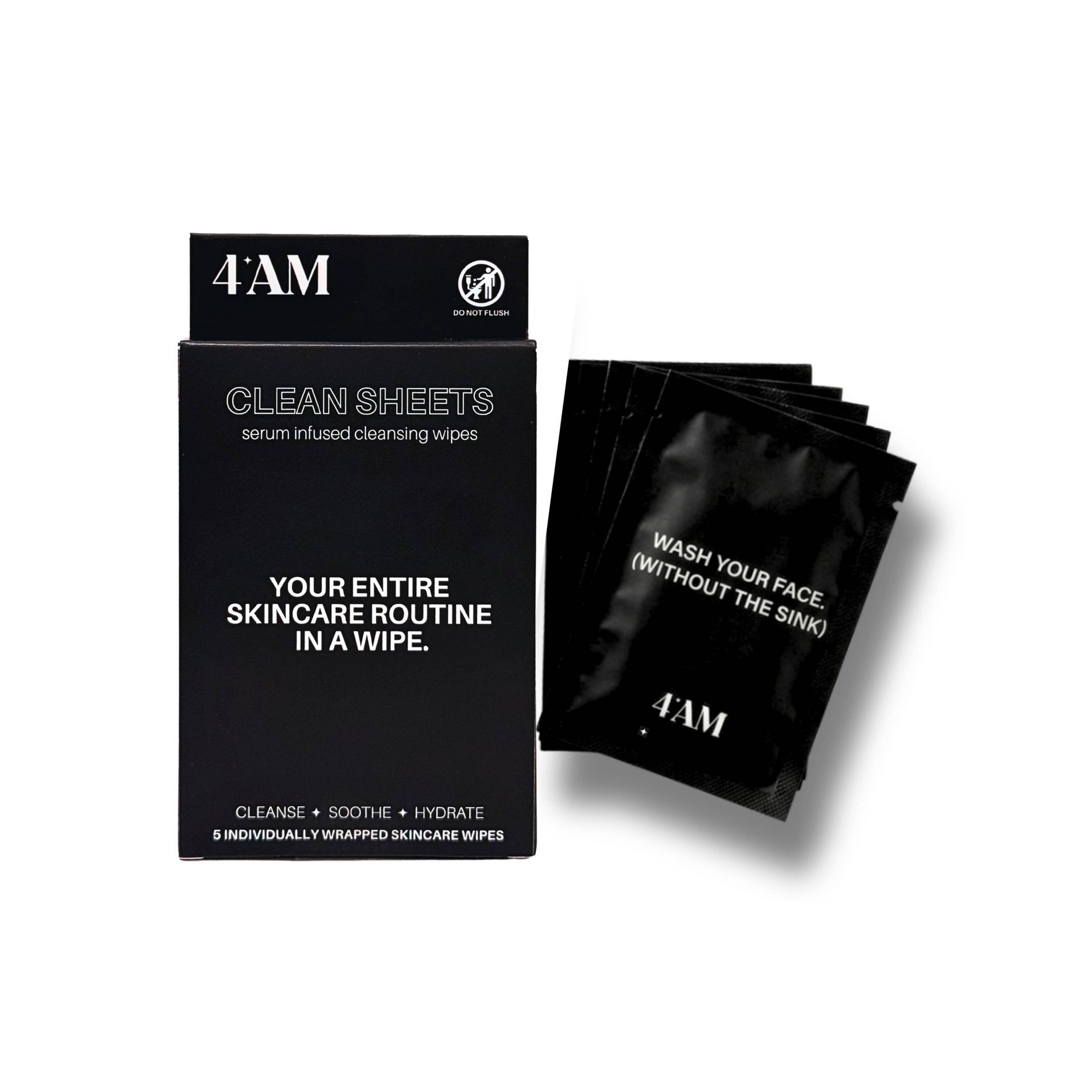 4AM Clean Sheets Facial Cleansing Skincare Wipes - Fragrance-Free - 5ct