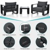3-Piece Outdoor Aluminium Chair Set with Coffee Table and Thick Cushion - 2 of 4