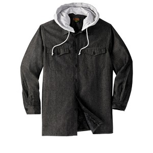 Boulder Creek by KingSize Men's Big & Tall Removable Hooded Shirt Jacket - 1 of 4