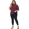 Agnes Orinda Women's Plus Size Work Office Pleated Mock Neck Flounce Sleeve Blouse - 3 of 4
