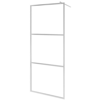 Modern Half Frosted ESG Glass Walk-In Shower Wall with Aluminum Frame