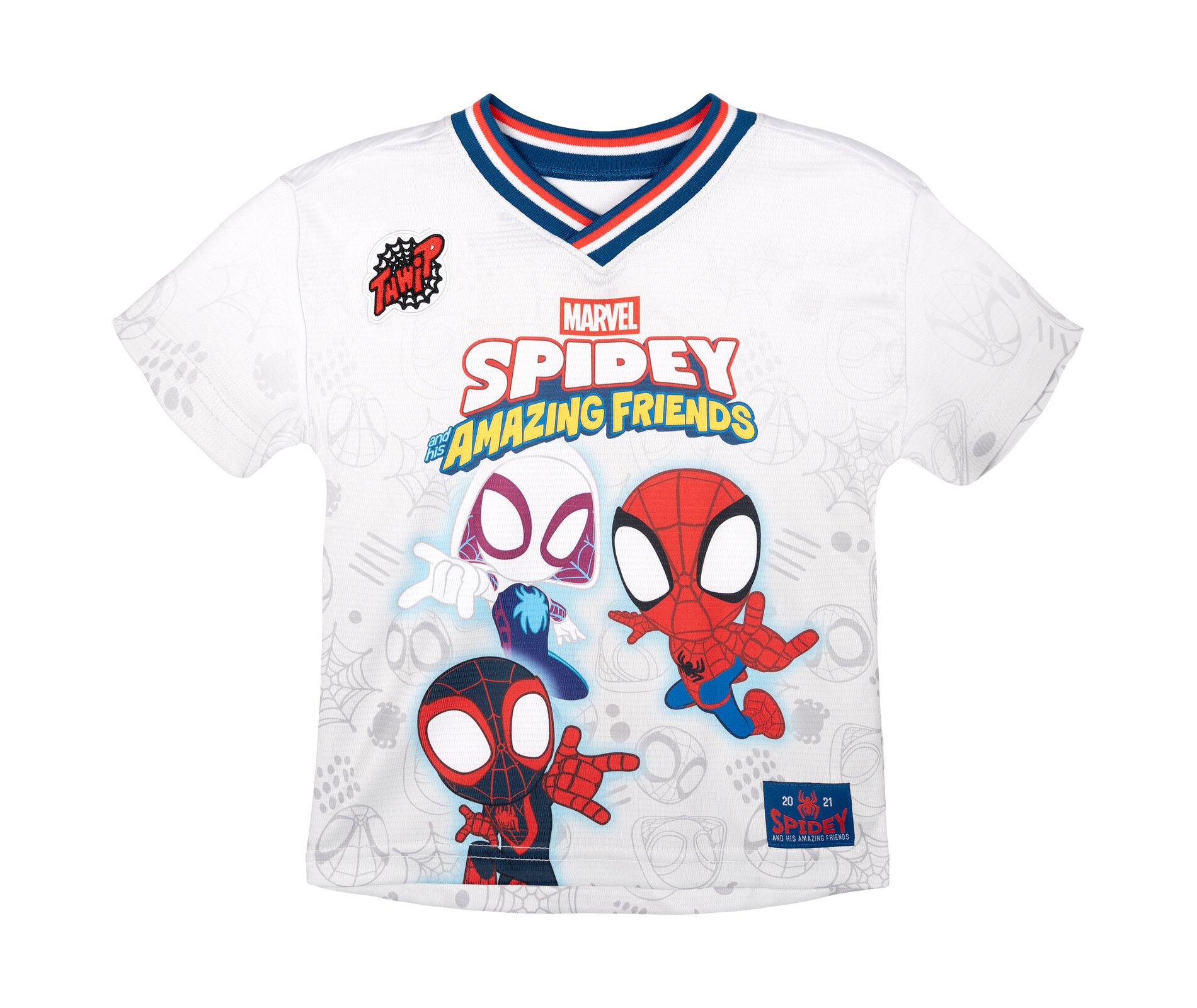 Marvel Spidey and His Amazing Friends Little Boys Mesh Soccer Jersey Athletic T-Shirt Light Gray 5