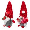Northlight Fuzzy Hat Valentine's Day Gnomes - 11.5" - Red and Gray - Set of 2 - 4 of 4