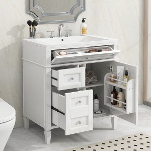 NicBex 30" Bathroom Storage Cabinet with Sink, Bathroom Vanity, 2 Drawers and 1 Spacious Cabinet Door for Bathroom - 1 of 4