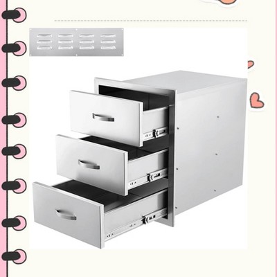 Garvee Stainless Steel BBQ Drawer for Outdoor Kitchen - 30" W x 23" D x 10" H, Weather-Resistant Flush Mount with Silent Operation