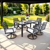TiramisuBest 5-Piece Outdoor Acacia Wood & PE Rattan Bar Set - Foldable Table, 4 Cushioned Stools, All-Weather Bistro (Brown) - 3 of 4